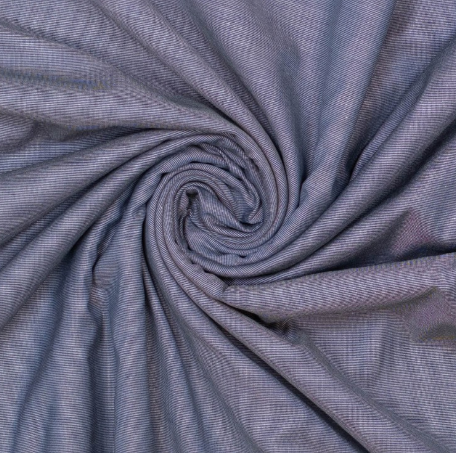 Geweven polyester banaan effen indigo